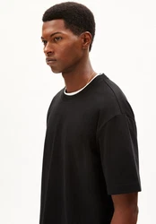 Armedangels T-Shirt AADRU Schwarz/Rot/Dunkelblau