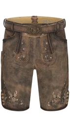 Nbler Trachtenlederhose Lederhose kurz Edgar in Braun von Nbler