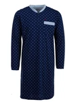 Henry Terre Nachthemd Langarm Dunkelblau/Blau