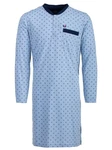 Henry Terre Nachthemd Langarm Blau/Hellblau