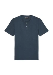 Marc O'Polo Henleyshirt mit Knopfleiste Dunkelblau/Blau/Grau