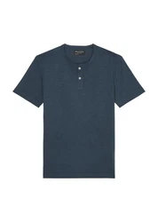 Marc O'Polo Henleyshirt mit Knopfleiste Dunkelblau/Blau/Grau