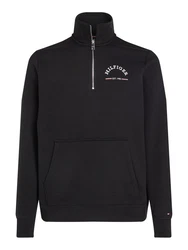 Tommy Hilfiger Sweatshirt ROUNDALL STAND COLLAR ZIP mit Stehkragen und Reißverschluss schwarz