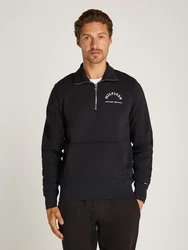 Tommy Hilfiger Sweatshirt ROUNDALL STAND COLLAR ZIP mit Stehkragen und Reißverschluss schwarz