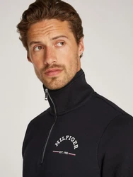 Tommy Hilfiger Sweatshirt ROUNDALL STAND COLLAR ZIP mit Stehkragen und Reißverschluss schwarz