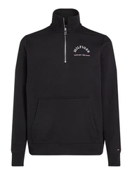 Tommy Hilfiger Sweatshirt ROUNDALL STAND COLLAR ZIP mit Stehkragen und Reißverschluss schwarz