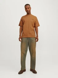 Jack & Jones Rundhalsshirt JPRBLACHAD BRANDING SS CREW NECK TEE karamell/schwarz