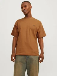 Jack & Jones Rundhalsshirt JPRBLACHAD BRANDING SS CREW NECK TEE karamell/schwarz