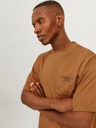 Jack & Jones Rundhalsshirt JPRBLACHAD BRANDING SS CREW NECK TEE karamell/schwarz