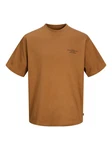 Jack & Jones Rundhalsshirt JPRBLACHAD BRANDING SS CREW NECK TEE karamell/schwarz