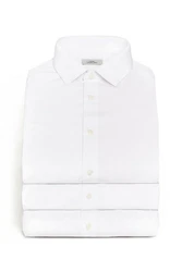 Next Langarmhemd Slim Fit Hemd mit Sportmanschetten Weiß/Creme