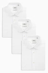 Next Langarmhemd Slim Fit Hemd mit Sportmanschetten Weiß/Creme