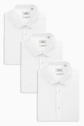 Next Langarmhemd Slim Fit Hemd mit Sportmanschetten Weiß/Creme