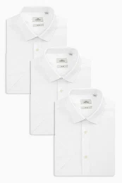 Langarmhemd Slim Fit Hemd mit Sportmanschetten (3-tlg)