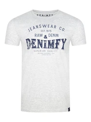 DENIMFY T-Shirt Herren Printshirt DFNuri Regular Fit Dunkelblau/Grau/Blau