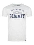 DENIMFY T-Shirt Herren Printshirt DFNuri Regular Fit Grau/Dunkelblau