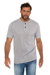 JP1880 T-Shirt Henleys Basic 2er-Pack Rundhals Knopfleiste Grau/Hellgrau