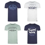 DENIMFY T-Shirt Herren Printshirt DFNuri Regular Fit Dunkelblau/Grau/Blau