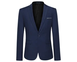 Allthemen Anzug Slim Fit (3-tlg, Sakko & Weste & Hose) für Hochzeit Dunkelblau/Hellblau/Blau