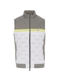 Golfweste Penguin Golf Weste Full Zip Mixed Media Grau / Wei / Gelb Herren XL