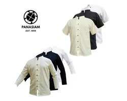 PANASIAM Fisherman Shirt Kurzarmhemd Herren Schwarz/Beige/Dunkelblau/Grau/Hellblau