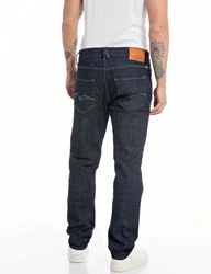 Replay Slim-fit Jeans Mickym Dunkelblau/Orange