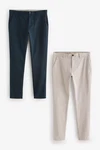 Next Chinohose Skinny Fit Chinohose mit Stretch Khaki/Grau/Hellblau/Beige/Dunkelblau