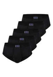 ESGE Die Wäsche-Macher Slip 5er Pack Feinripp Jeans Dunkelblau/Schwarz