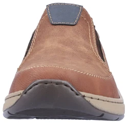 Rieker Slipper Schlupfschuh Halbschuh mit Stretcheinsätze braun