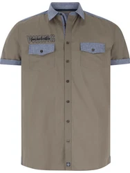 Jan Vanderstorm Kurzarmhemd HERKKO Grau/Khaki/Braun/Beige