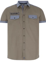 Jan Vanderstorm Kurzarmhemd HERKKO Grau/Khaki/Braun/Beige