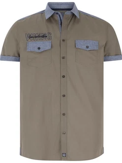 Jan Vanderstorm Kurzarmhemd HERKKO Grau/Khaki/Braun/Beige