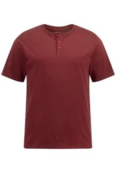 JP1880 T-Shirt Henley Basic Knopfleiste Dunkelrot/Rot/Bordeaux