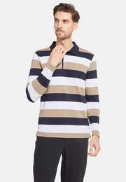 Poloshirt Langarm Poloshirt Gestreift