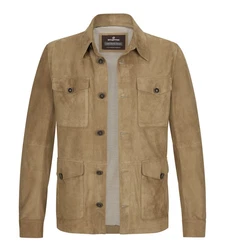 Milestone Lederjacke MSAdelio Blouson Khaki/Beige/Braun/Grau