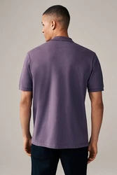 Next Bandeau-Bikini-Top Piqu-Poloshirt Lila/Dunkelblau