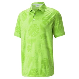 Poloshirt Golf Polo Cloudspun 'Leaves 'n' Flowers' Grn Herren UK L