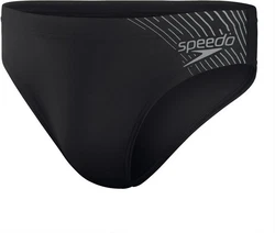 Speedo Badehose Medley Logo 7cm Brief SCHWARZ/GRAU