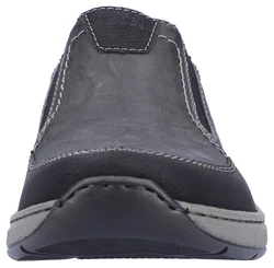 Rieker Slipper Schlupfschuh Halbschuh mit Stretcheinsätze Dunkelblau/Dunkelgrau/Grau