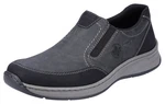 Rieker Slipper Schlupfschuh Halbschuh mit Stretcheinsätze Dunkelblau/Dunkelgrau/Grau