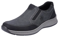 Rieker Slipper Schlupfschuh Halbschuh mit Stretcheinsätze Dunkelblau/Dunkelgrau/Grau
