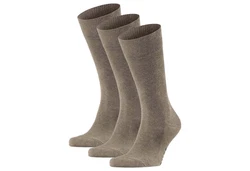 FALKE Kurzsocken Herren Family SO (3er Pack) Grau/Khaki/Beige/Braun