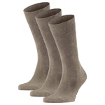FALKE Kurzsocken Herren Family SO (3er Pack) Grau/Khaki/Beige/Braun