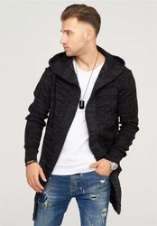 behype Strickjacke ELIJA Schwarz/Dunkelgrau/Grau