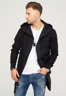 behype Strickjacke ELIJA Schwarz/Dunkelgrau/Grau