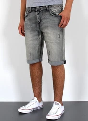 ESRA Herren Jeans Shorts Bermuda AS431 