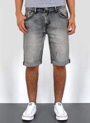 ESRA Herren Jeans Shorts Bermuda AS431 