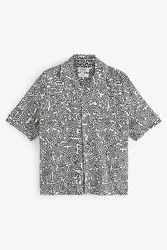 Next Kurzarmhemd mit Print Keith Haring Schwarz/Silber/Dunkelgrau/Grau