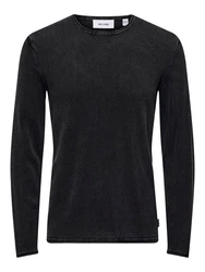 ONLY & SONS Strickpullover Schwarz/Dunkelgrau/Grau
