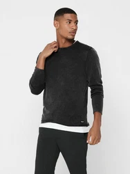 ONLY & SONS Strickpullover Schwarz/Dunkelgrau/Grau
